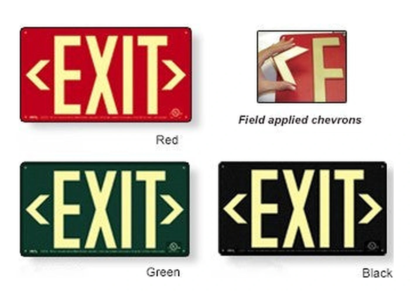 Outdoor 100-Ft Photoluminescent Exit Sign (Wet Location) - Unlimited Lights Project Ready real product detail photo