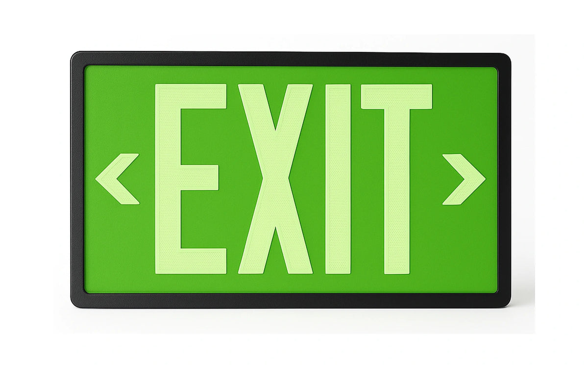 Tritium Self-Luminous Exit Sign - 10 or 20 Years, No Power Required - Unlimited Lights Project Ready alternate real product photo