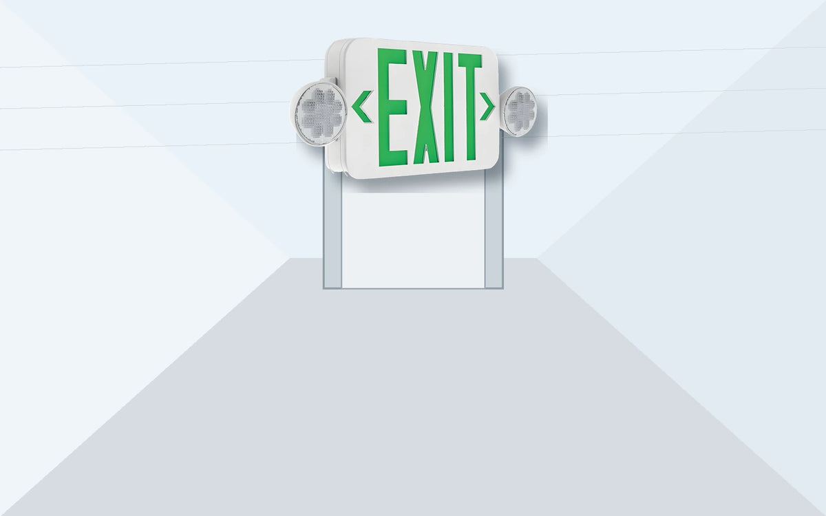Exit Sign Combos application image for Universal Red/Green LED Exit & Emergency Combo - 1.5W Heads