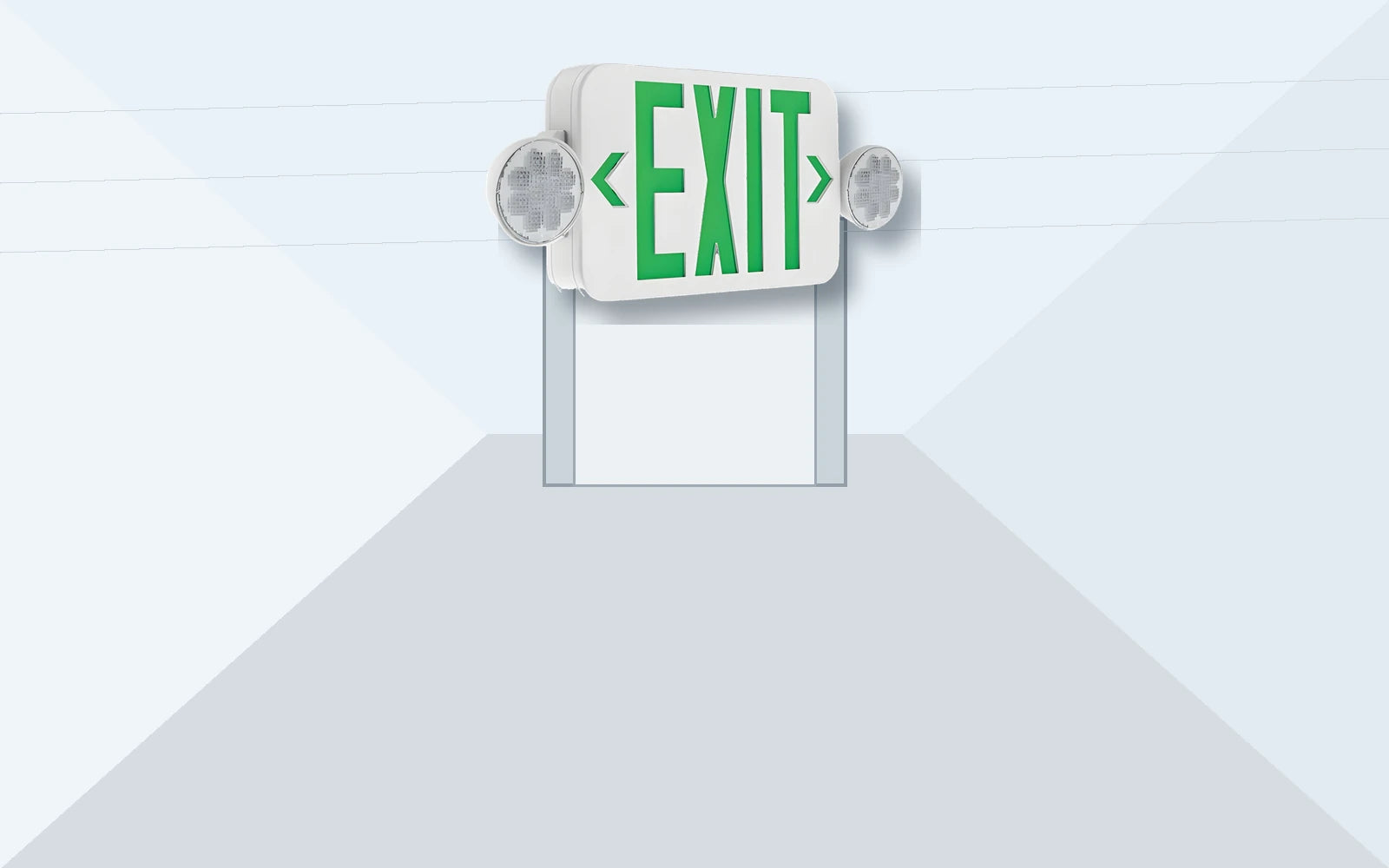 Exit Sign Combos application image for Universal Red/Green LED Exit & Emergency Combo - 1.5W Heads