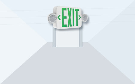 Exit Sign Combos application image for Universal Red/Green LED Exit & Emergency Combo - 1.5W Heads