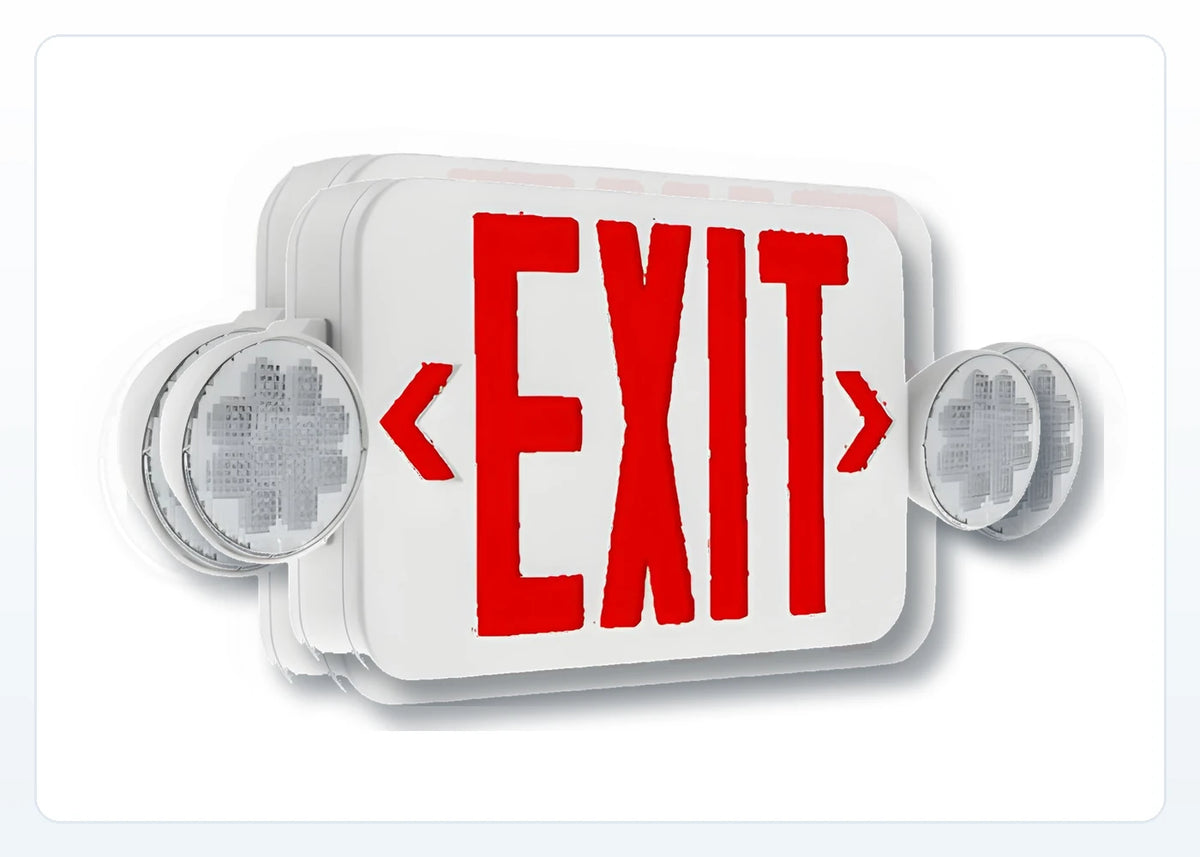 Universal Red/Green LED Exit & Emergency Combo - 1.5W Heads product detail image