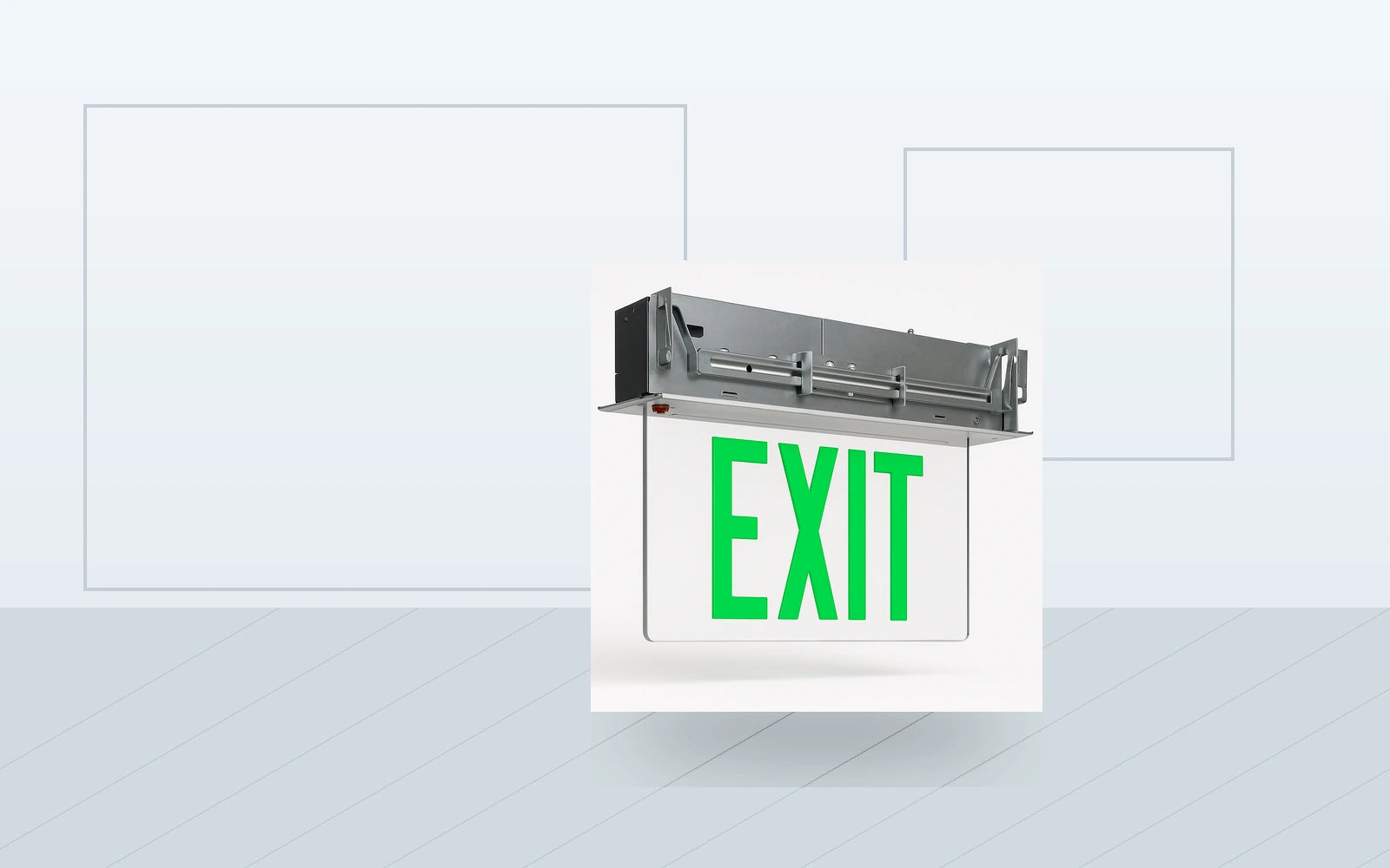 Exit Signs application image for Recessed Edge-lit Aluminum Exit Sign