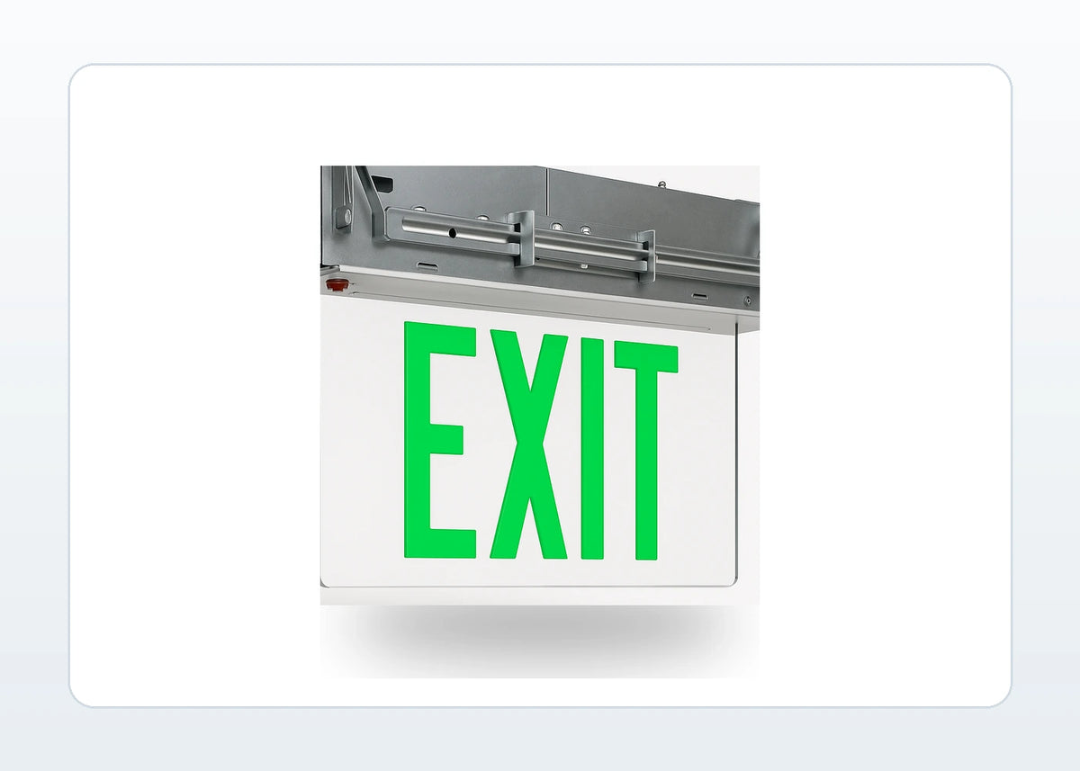Recessed Edge-lit Aluminum Exit Sign product detail image