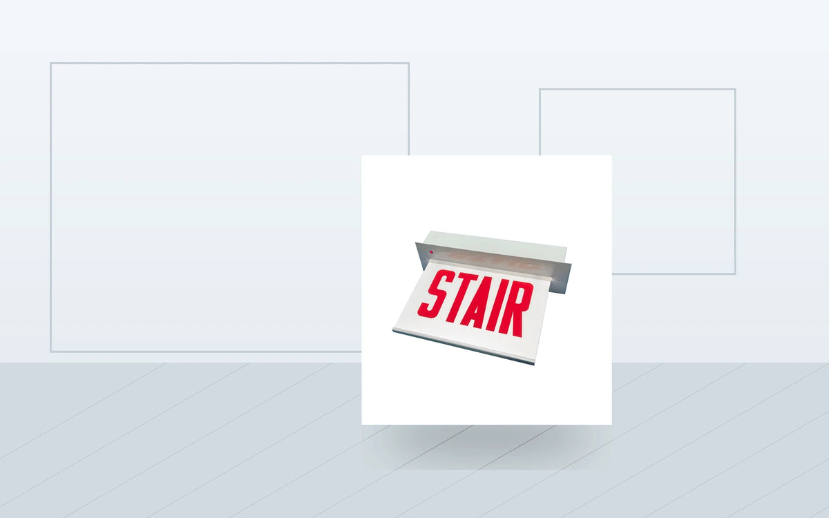 Exit Signs application image for Edge-Lit Recessed Exit Sign - Stair, 8" Red Letters
