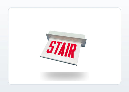 Edge-Lit Recessed Exit Sign - Stair, 8" Red Letters product detail image