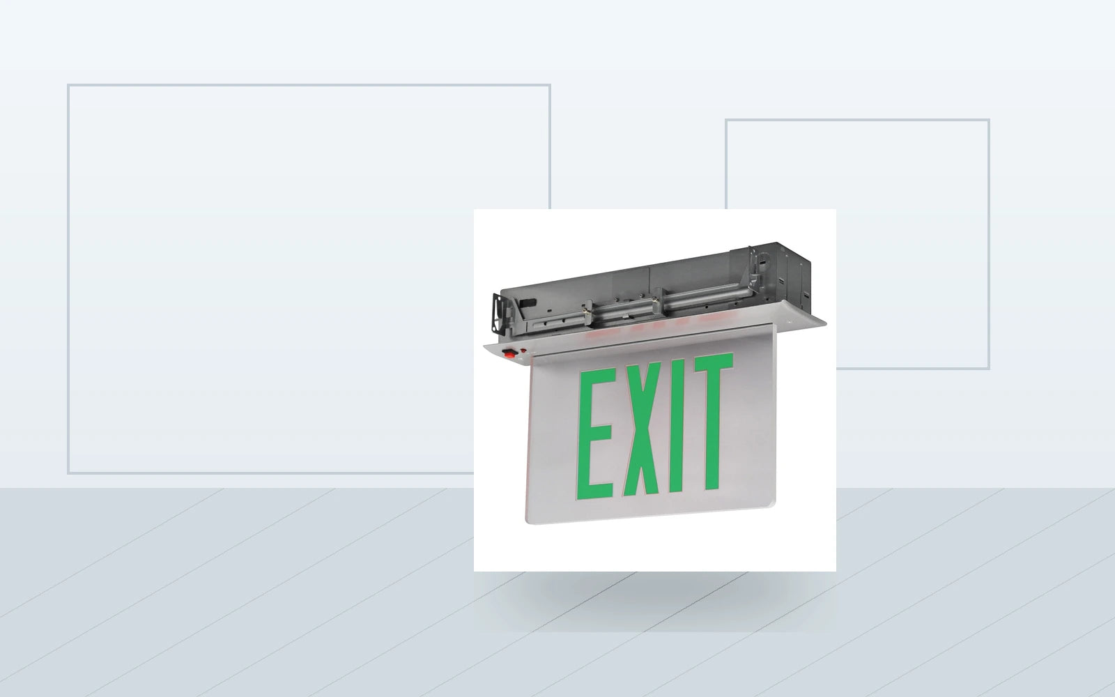 Exit Signs application image for Recessed Edge-lit Aluminum Exit Sign