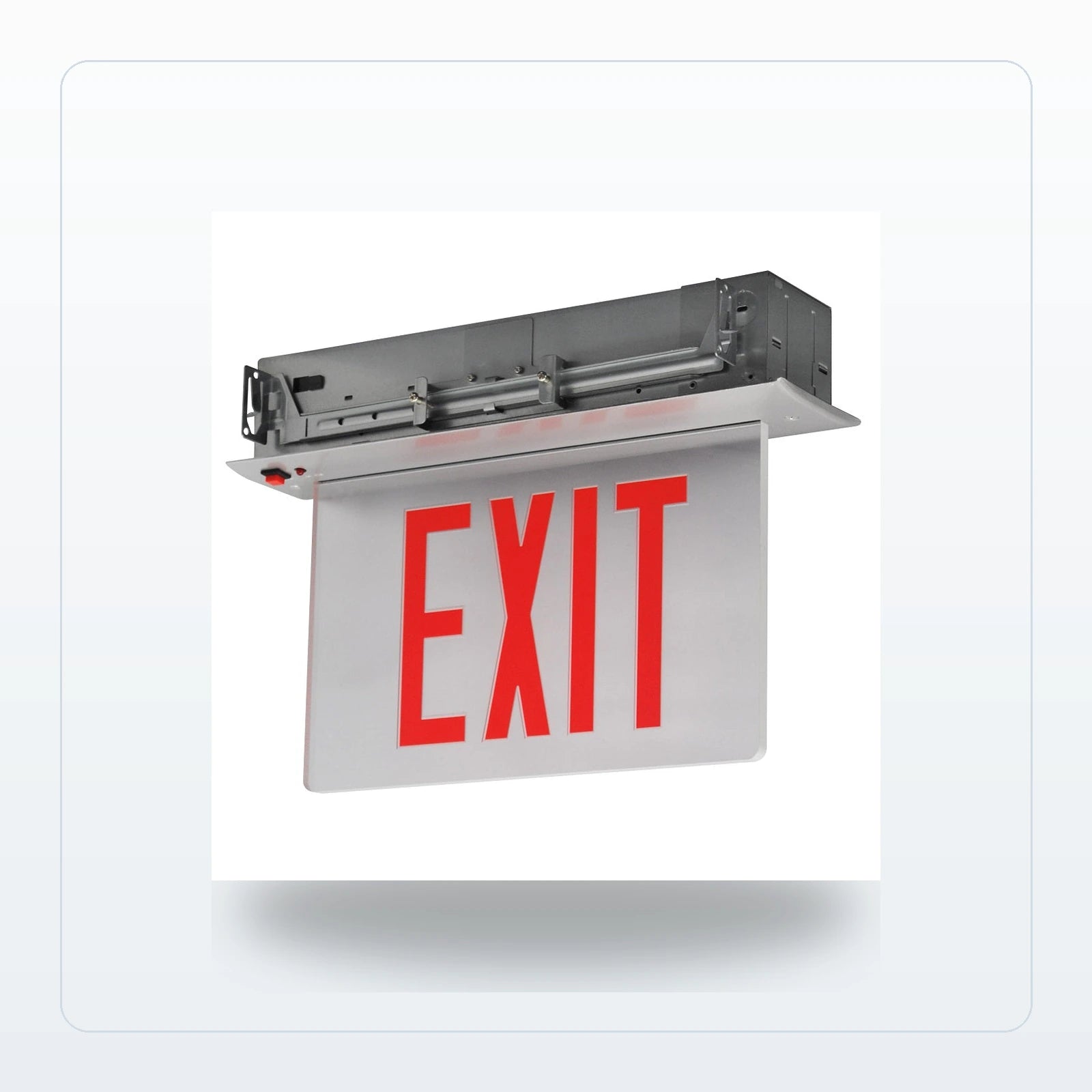 Recessed Edge-lit Aluminum Exit Sign for Unlimited Lights