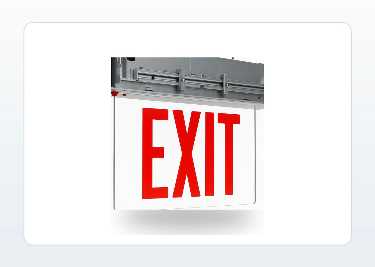 Recessed Edge-lit Aluminum Exit Sign product detail image