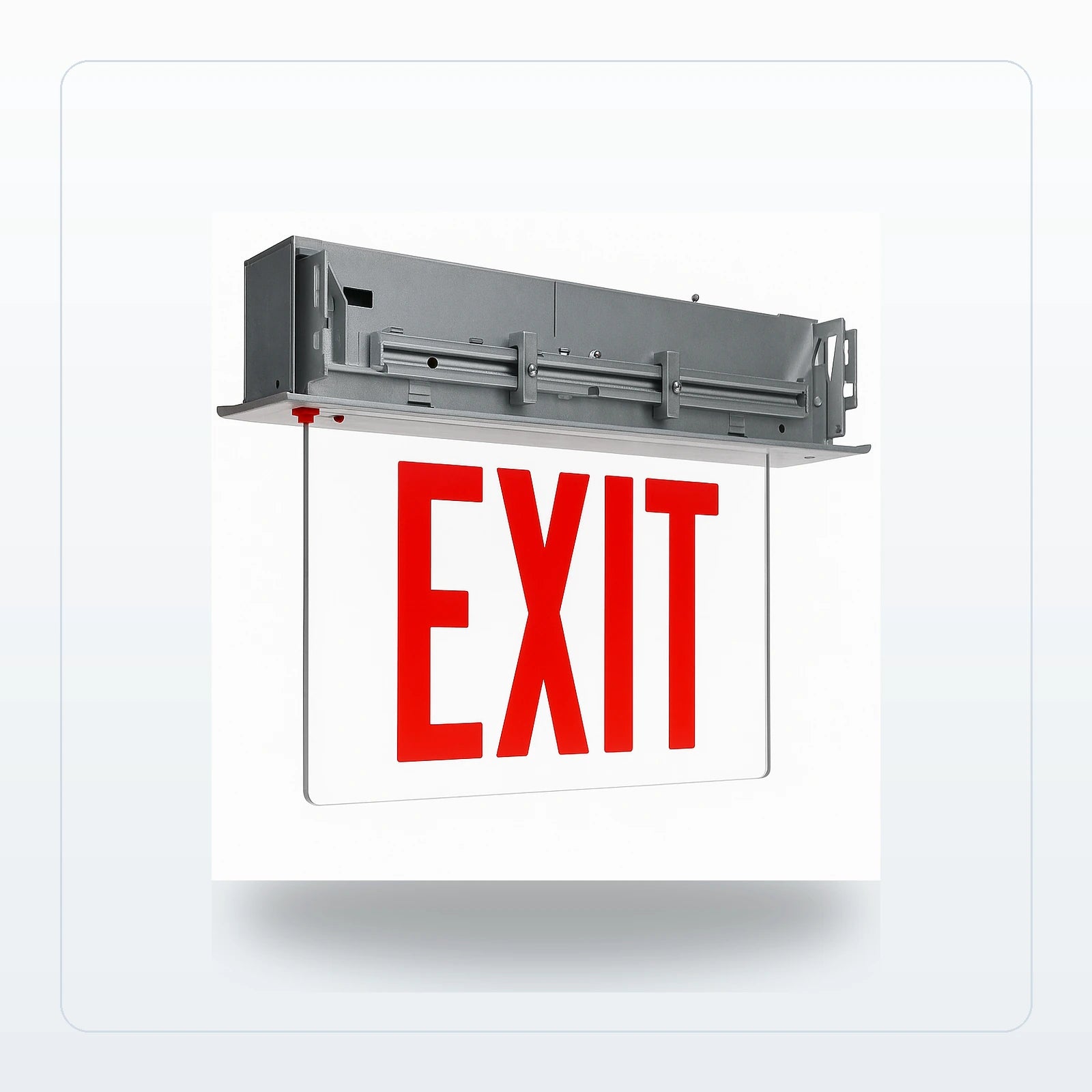 Recessed Edge-lit Aluminum Exit Sign for Unlimited Lights
