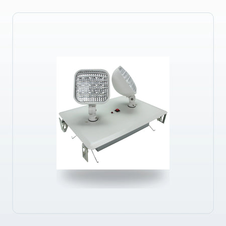 Recessed LED Emergency Light with Dual Heads - NYC Approved for Unlimited Lights
