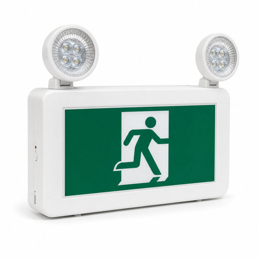 Running Man LED Exit & Emergency Combo - CSA Listed, 90 Min - Unlimited Lights Project Ready