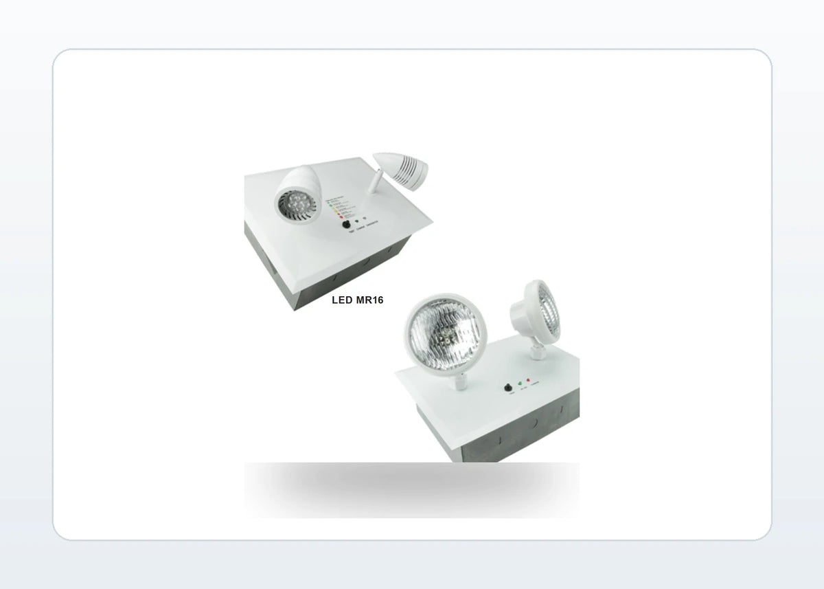 Recessed LED Emergency Light with Dual MR-16 Heads - NYC Approved - Unlimited Lights Project Ready product detail image