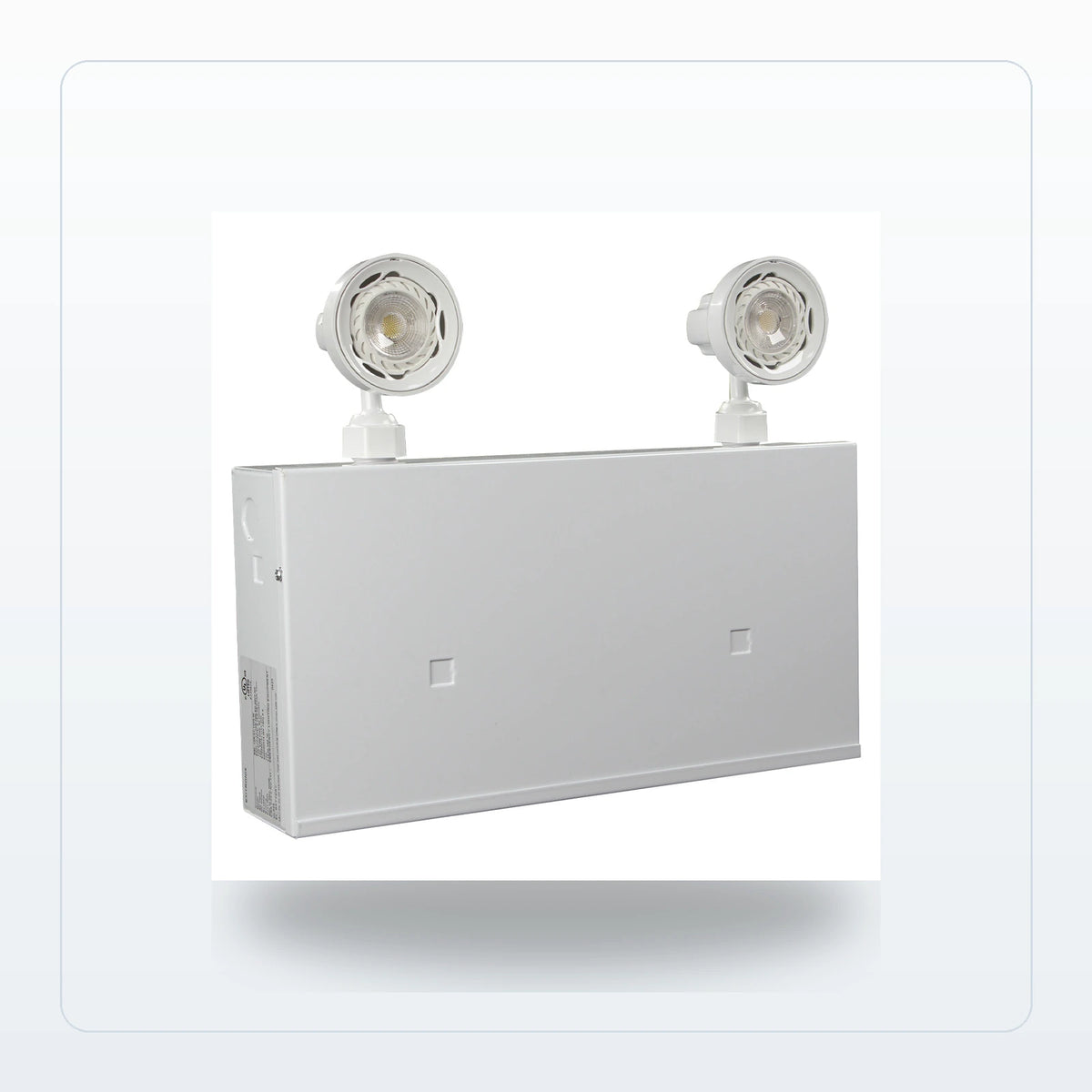 Compact Steel Emergency Lighting Unit - PAR18 Dual-Head, NYC Approved - 12 Volt NiCad - Unlimited Lights Project Ready for Unlimited Lights