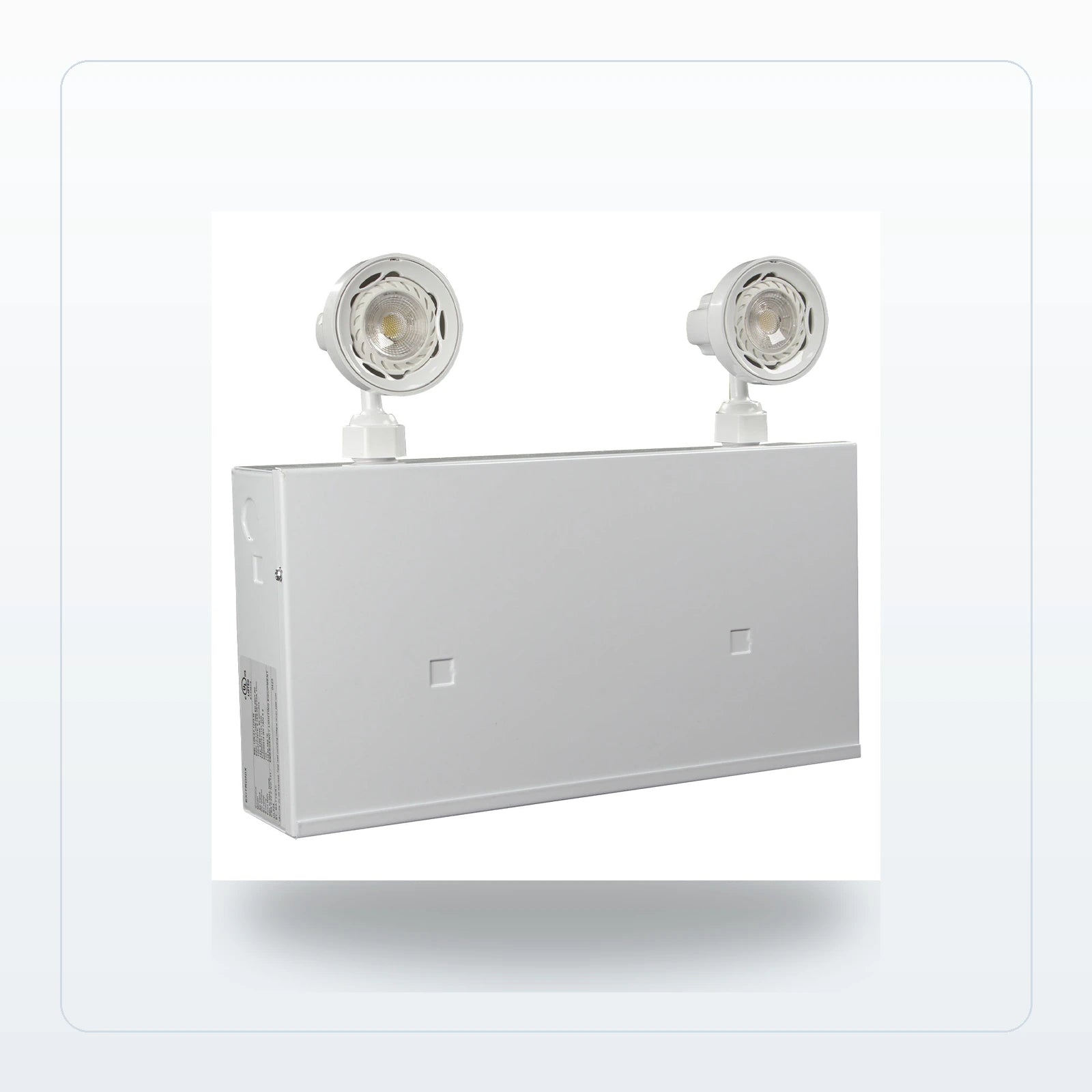 Compact Steel Emergency Lighting Unit - PAR18 Dual-Head, NYC Approved - 12 Volt NiCad - Unlimited Lights Project Ready for Unlimited Lights