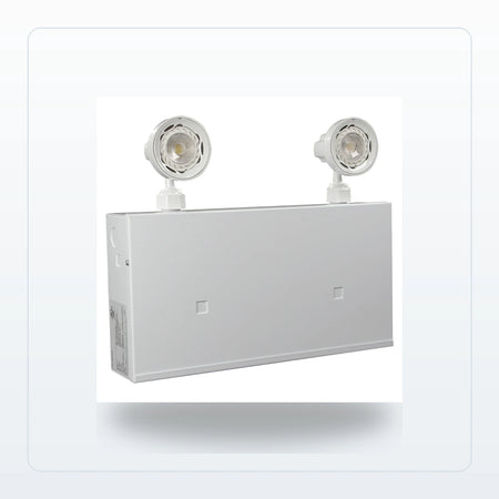Compact Steel Emergency Lighting Unit - PAR18 Dual-Head, NYC Approved - 6 Volt Lead Calcium - Unlimited Lights Project Ready for Unlimited Lights