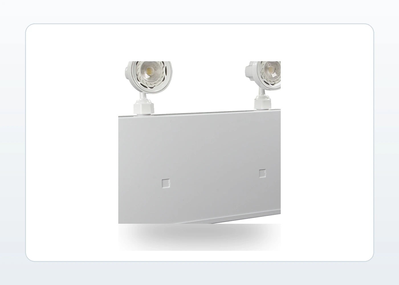 Compact Steel Emergency Lighting Unit - PAR18 Dual-Head, NYC Approved - 6 Volt NiCad - Unlimited Lights Project Ready product detail image