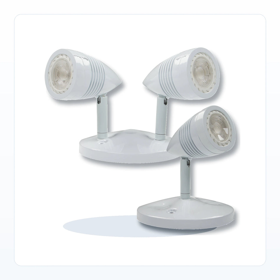 Die-Cast Adjustable Remote Head LED Emergency Light - Single or Double Head Compatible for Unlimited Lights