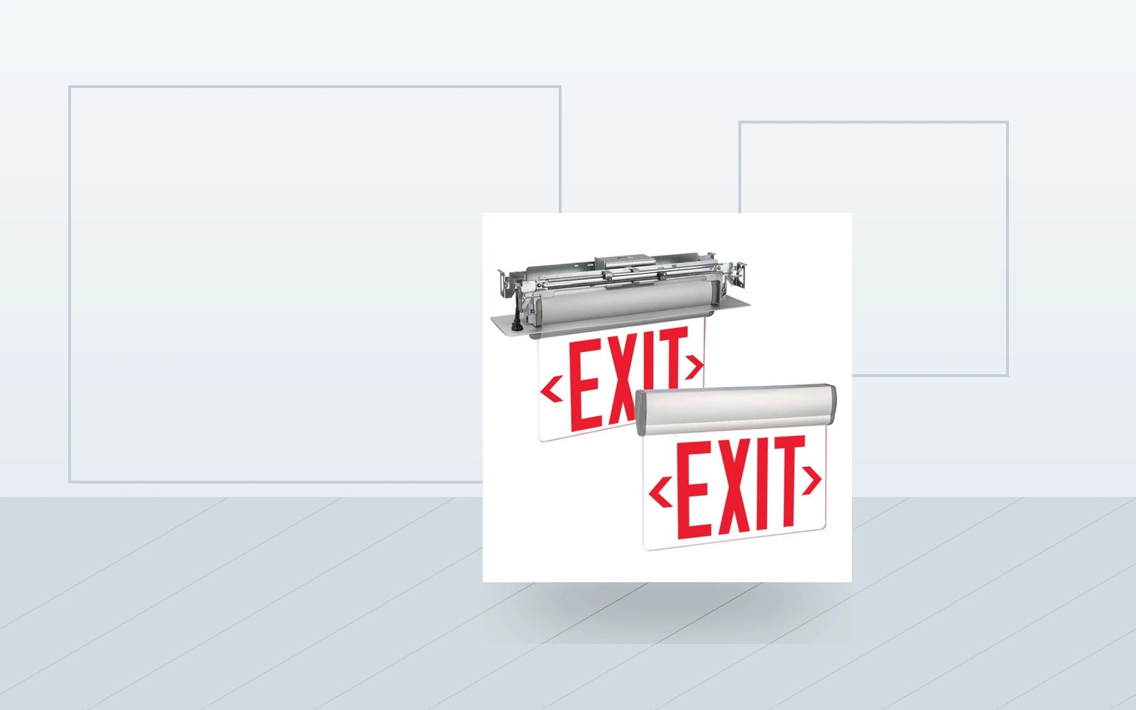 Exit Signs application image for Swivel-Mount Edge-Lit Exit Sign - Surface or Recessed, 90 Min Backup