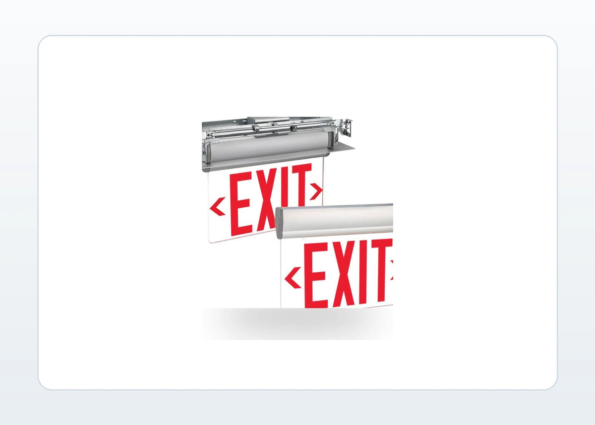 Swivel-Mount Edge-Lit Exit Sign - Surface or Recessed, 90 Min Backup product detail image