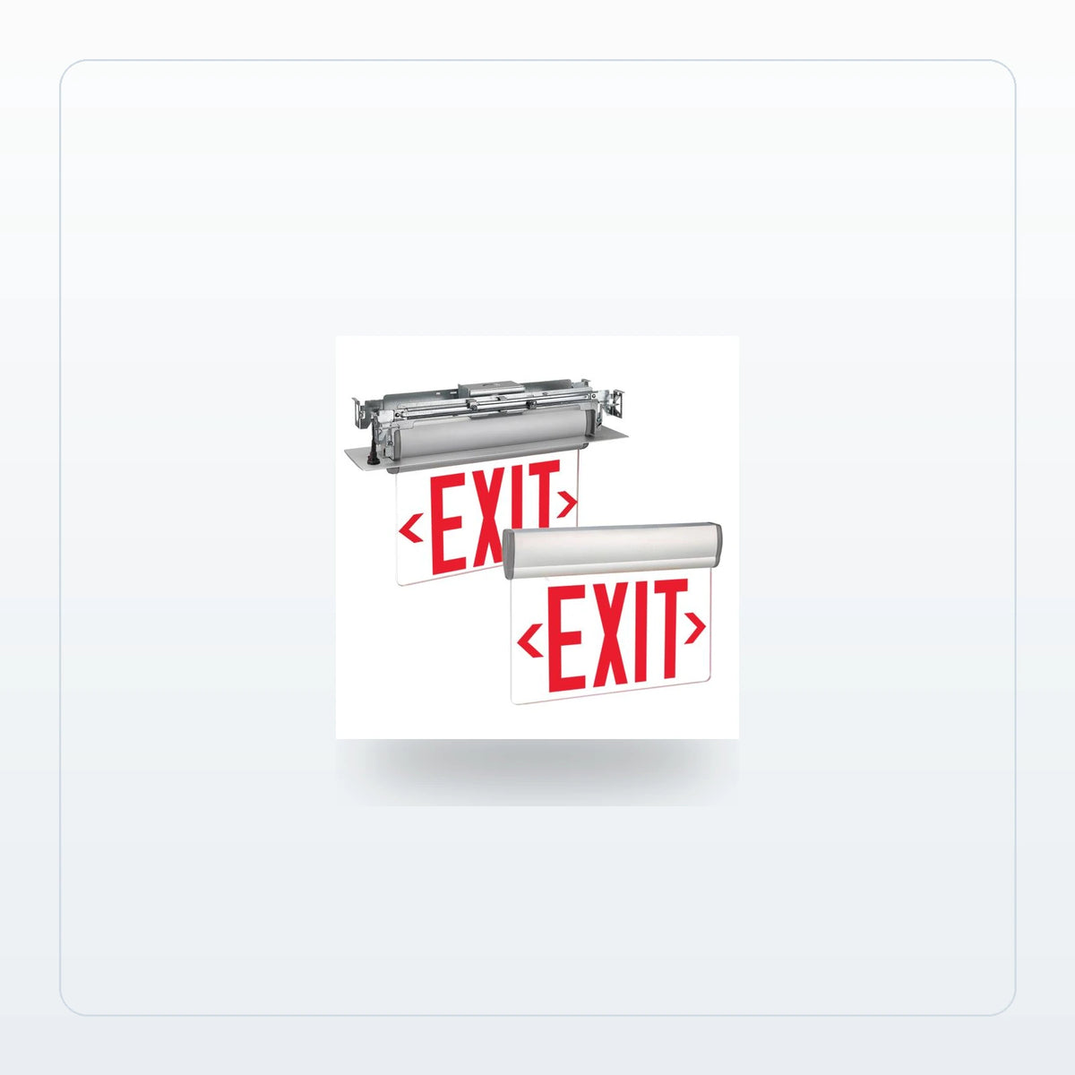 Swivel-Mount Edge-Lit Exit Sign - Surface or Recessed, 90 Min Backup for Unlimited Lights