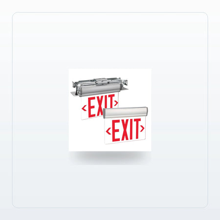 Swivel-Mount Edge-Lit Exit Sign - Surface or Recessed, 90 Min Backup for Unlimited Lights