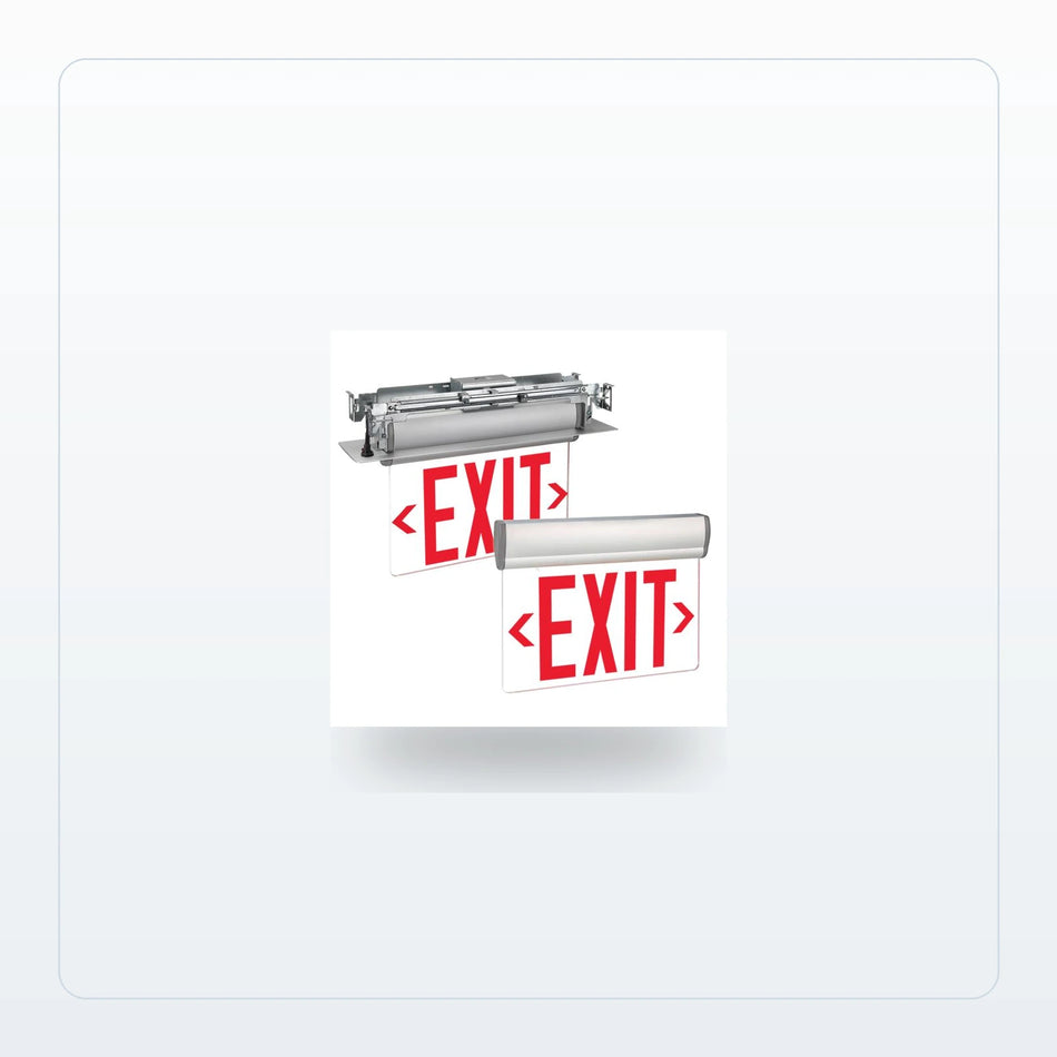 Swivel-Mount Edge-Lit Exit Sign - Surface or Recessed, 90 Min Backup for Unlimited Lights