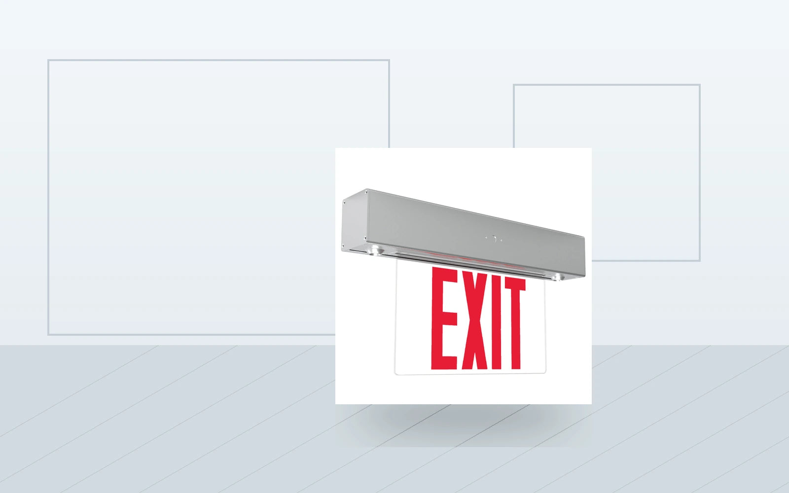 Exit Signs application image for Edge-Lit LED Exit & Emergency Combo - Recessed Heads, Remote Option