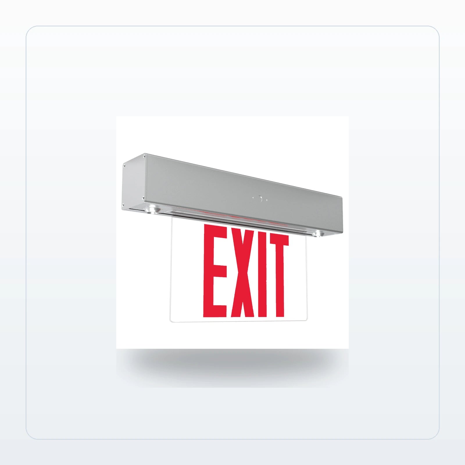 Edge-Lit LED Exit & Emergency Combo - Recessed Heads, Remote Option for Unlimited Lights