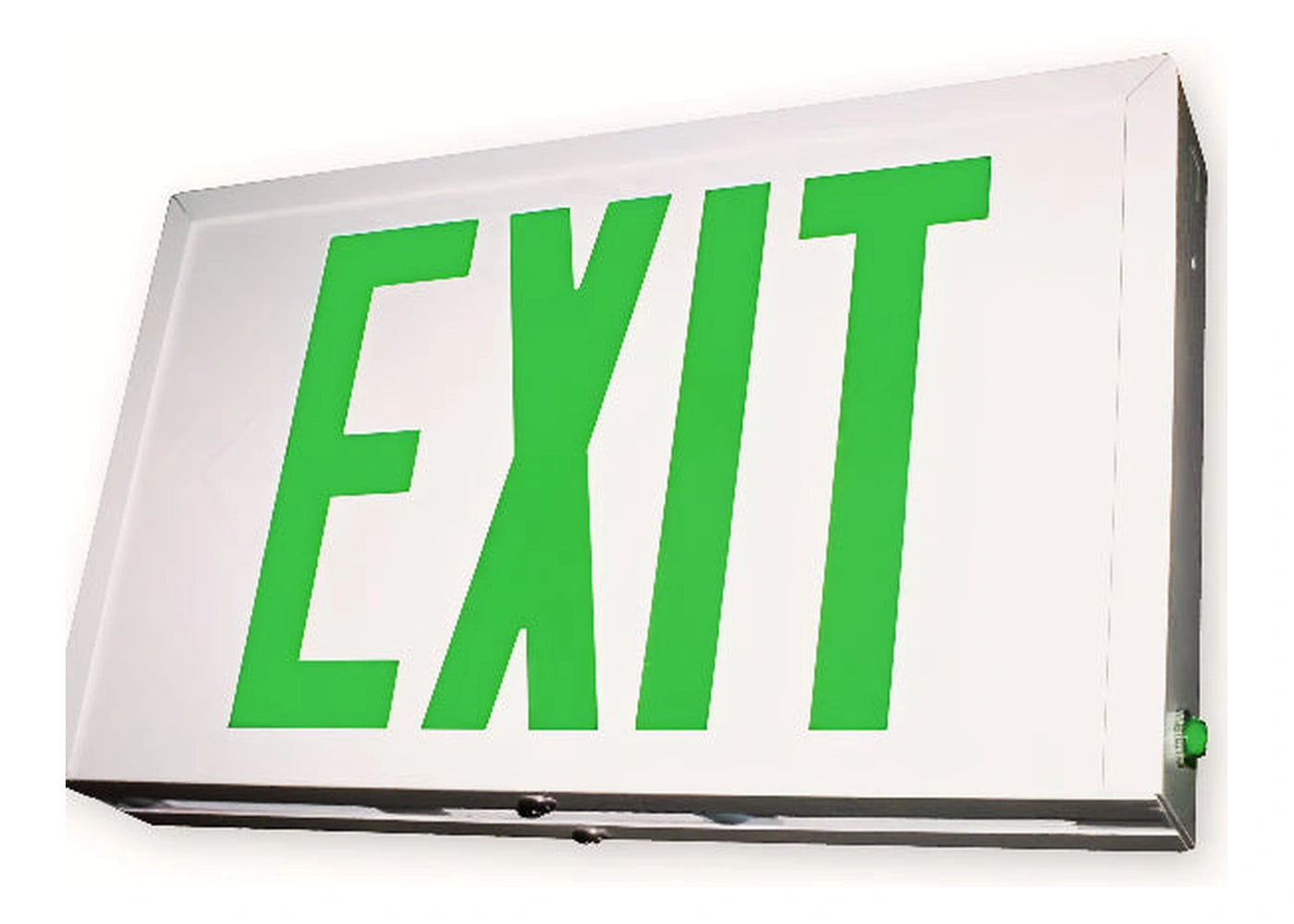 Steel LED Exit Sign - Durable, Field-Selectable Red or Green - Unlimited Lights Project Ready real product detail photo