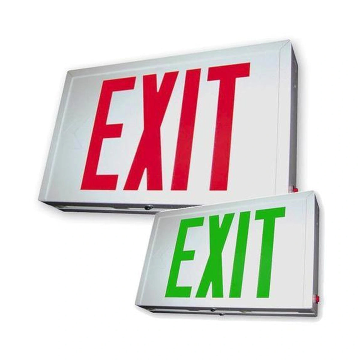 Steel LED Exit Sign - Durable, Field-Selectable Red or Green - Unlimited Lights Project Ready real product photo