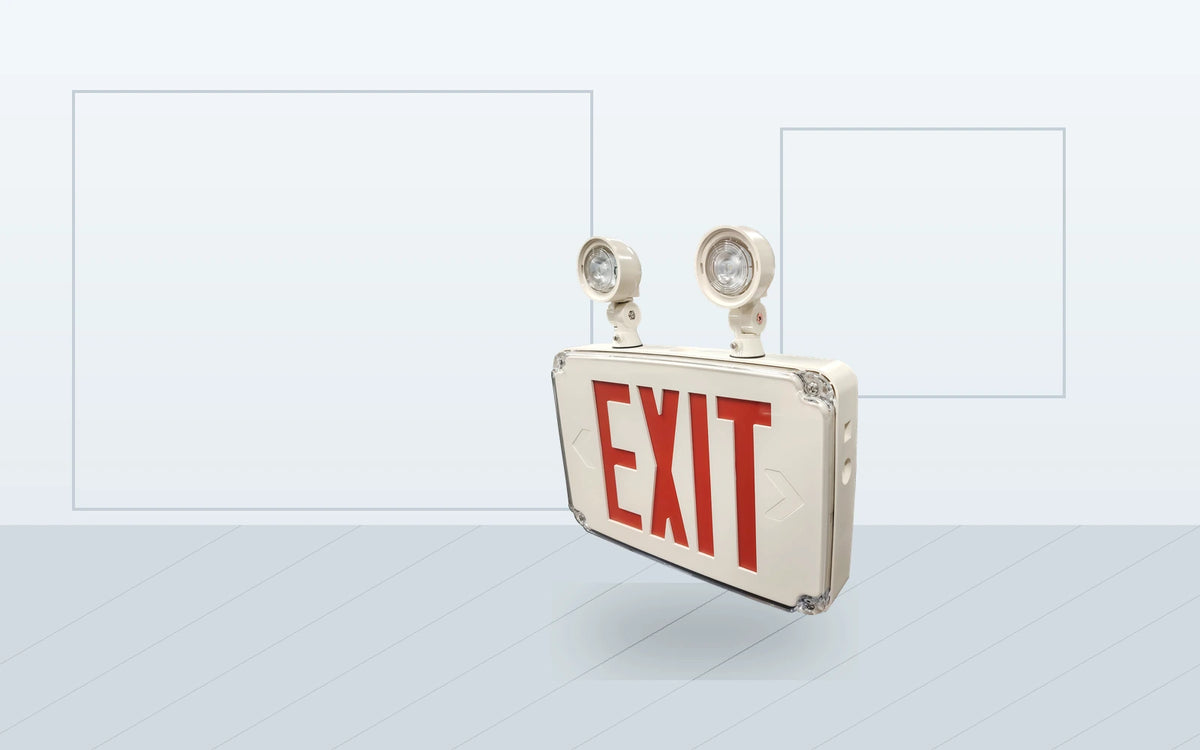 Exit Sign and Emergency Light Combos application image for Low-Profile Wet-Location LED Combo Exit Sign