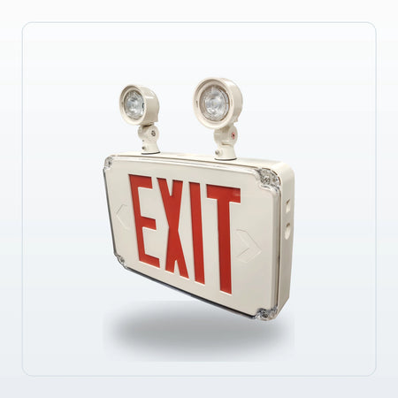 Low-Profile Wet-Location LED Combo Exit Sign for Unlimited Lights