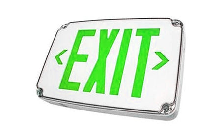Compact Wet-Location LED Exit Sign - White Housing - Unlimited Lights Project Ready alternate real product photo