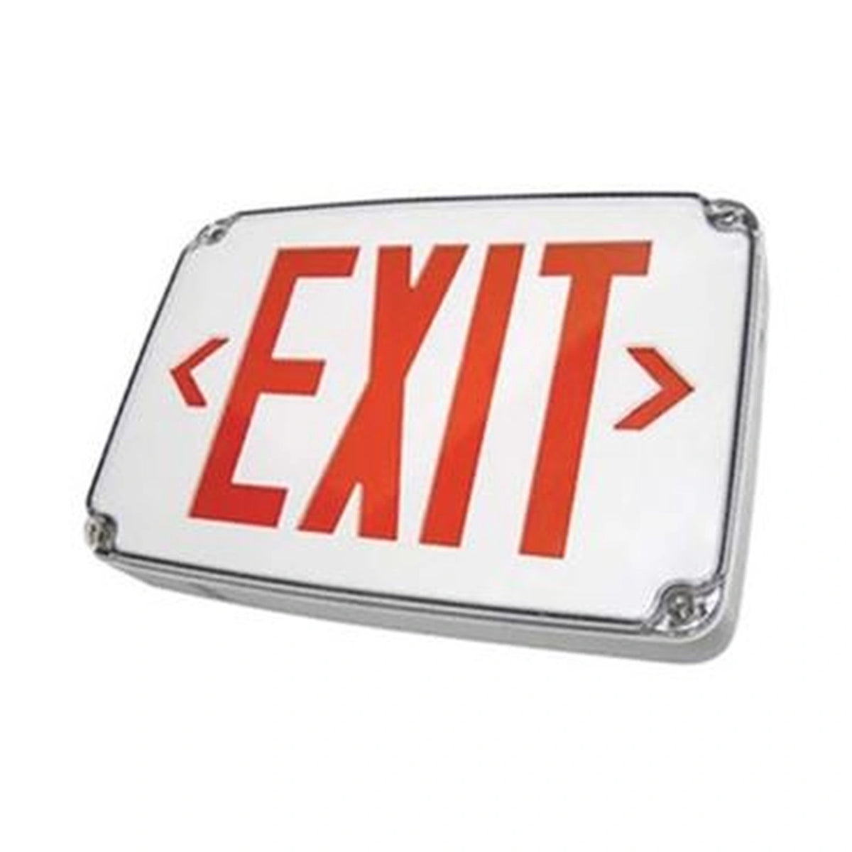 Compact Wet-Location LED Exit Sign - White Housing - Unlimited Lights Project Ready real product photo