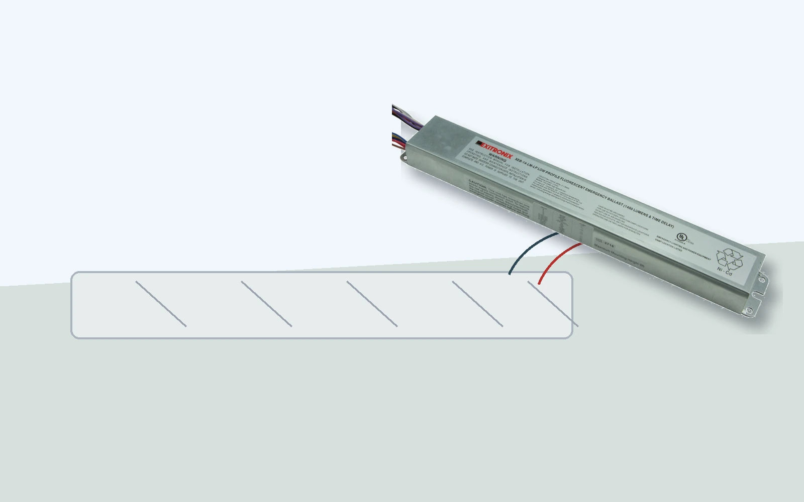 Low-Profile Fluorescent Emergency Ballast - 680 to 1400 Lumens for Low-Mercury Lamps