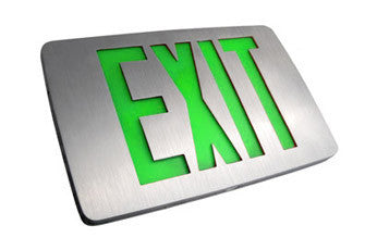 Thin Die Cast, SF Green/Red, AC only/Battery Backup Exit Sign LED
