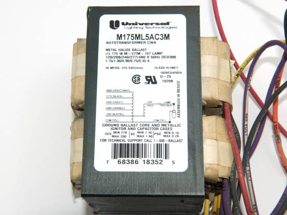 M175ML5AC3M500K Core and Coil MH Ballast 120V to 277V and 480V for 175W MH