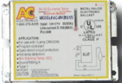 AC Ballast AC-MH20UVBMS - 1 lamp - 20w Electronic Metal Halide HID Ballast - 120/277v - Bottom Mount