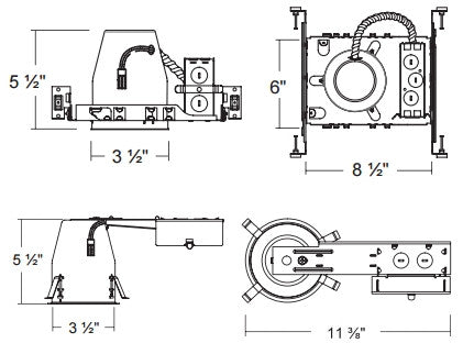 3.5 Inch LED Recessed Housing - New Construction and Remodel