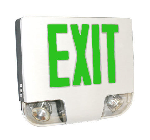 Combo Die Cast Exit Emergency Light With Dual 120/277 Voltage