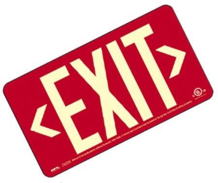 EXIT Sign, Centurion 100, Wall Mount, Black/ Green/ Red