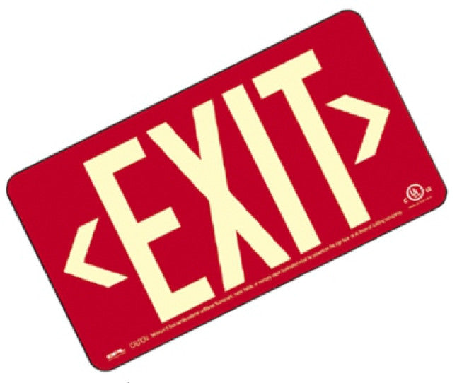 EXIT Sign, Centurion 100, Wall Mount, Black/ Green/ Red
