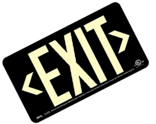 EXIT Sign, Centurion 100, Wall Mount, Black/ Green/ Red