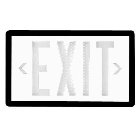 Exit Sign - Self Luminous Tritium - White - 10 or 20 Year - Single / Double Sided