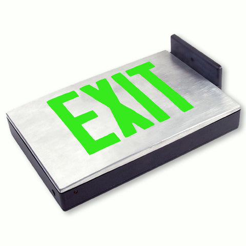 Cast Aluminum LED Exit Sign - Single Faced - AC Only with Canopy - 120/277V