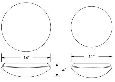 11"/14" LED Round Luminaire 15W/25W