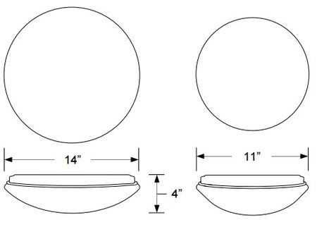 11"/14" LED Round Luminaire 15W/25W