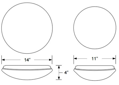 11"/14" LED Round Luminaire 15W/25W