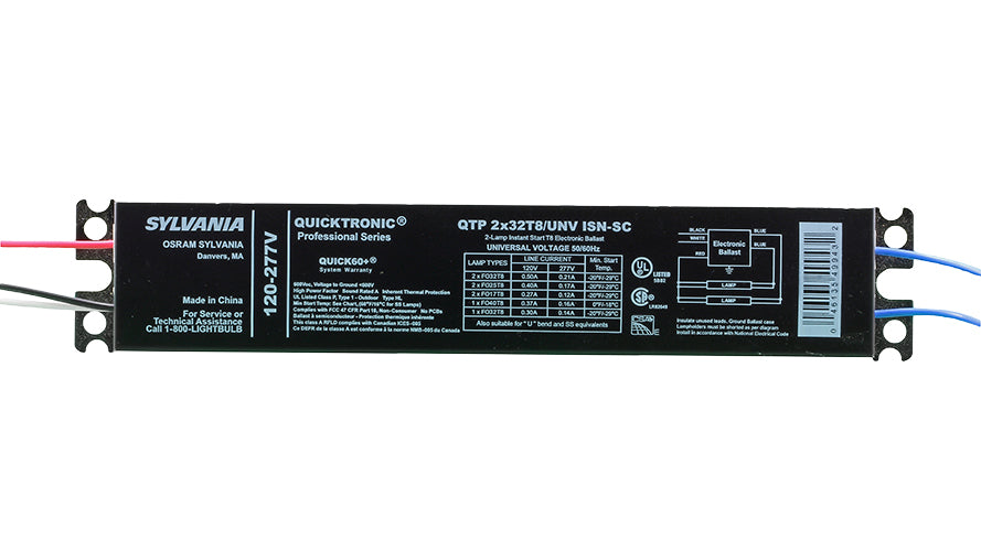 Sylvania QTP2x32T8UNVISNSC Quicktronic T8 Ballast - 2 Lamp